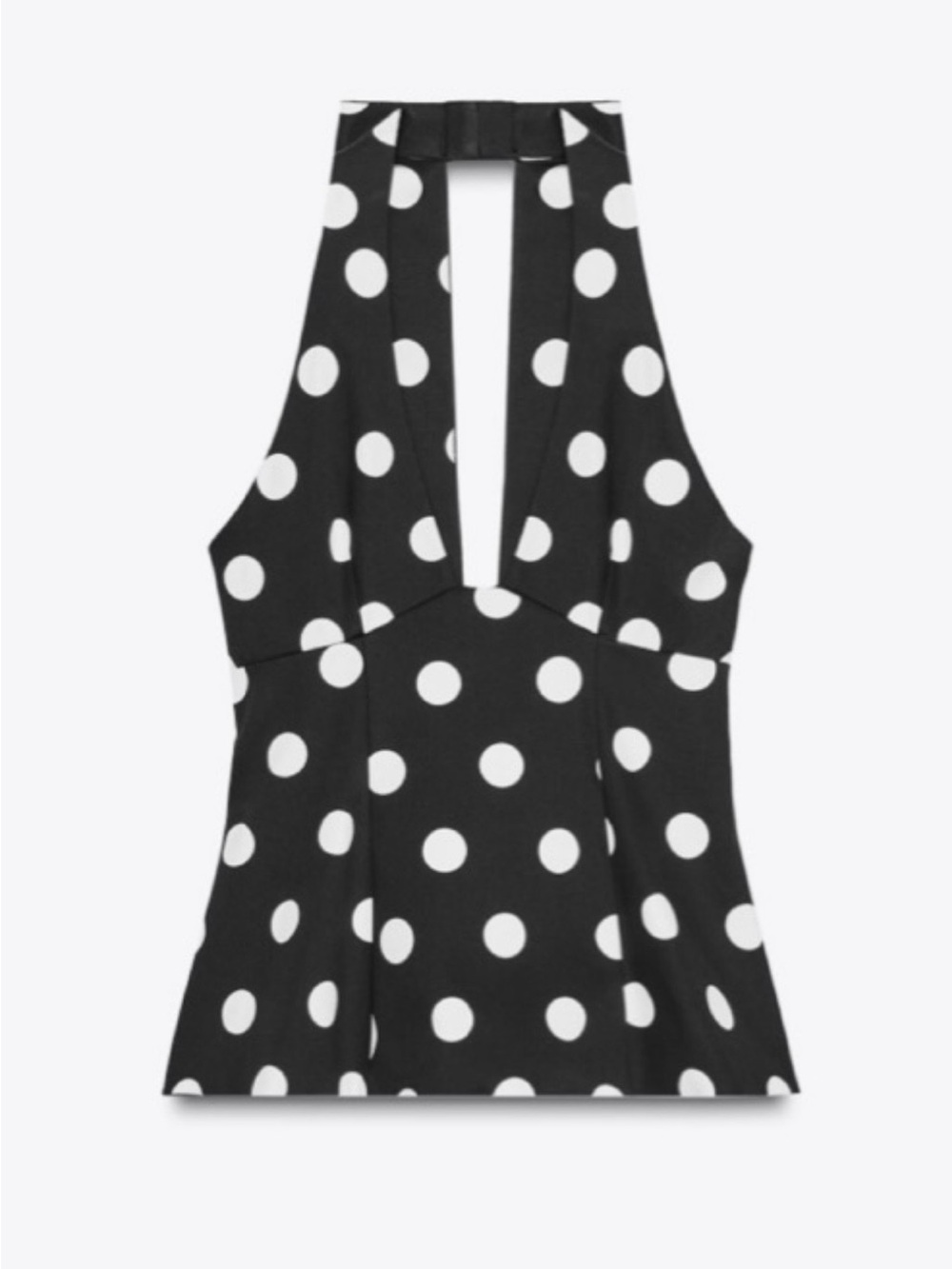 Zara Black and White Polka Dot Halter Tank Top